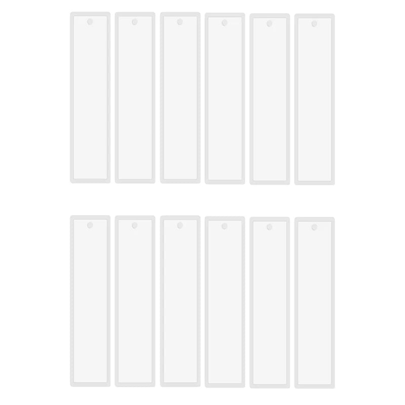 12 Pcs Rectangle Silicone Bookmark Mold DIY Epoxy Resin Jewelry Transparent Mold