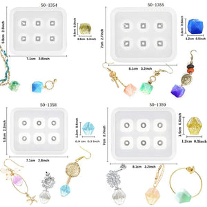 12 Pcs DIY Crystal Epoxy Resin Mold Bracelet Necklace Beaded Silicone