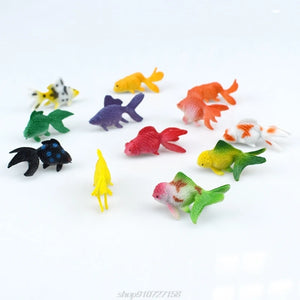 12 Pcs/Set Soft PVC Goldfishes Models Crystal Ocean Resin 3D Fish Filler