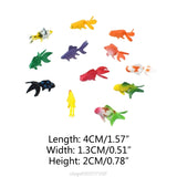 12 Pcs/Set Soft PVC Goldfishes Models Crystal Ocean Resin 3D Fish Filler