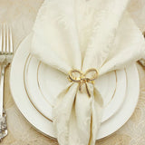 12 Pcs Golden Butterfly Bow Tie Napkin Buckle Metal Napkin Ring
