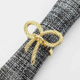 12 Pcs Golden Butterfly Bow Tie Napkin Buckle Metal Napkin Ring