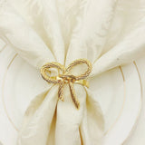 12 Pcs Golden Butterfly Bow Tie Napkin Buckle Metal Napkin Ring