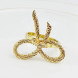 12 Pcs Golden Butterfly Bow Tie Napkin Buckle Metal Napkin Ring
