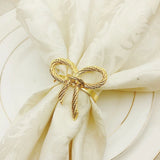 12 Pcs Golden Butterfly Bow Tie Napkin Buckle Metal Napkin Ring