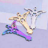 12Pcs Stainless Steel Angel Pendants for Jewelry Making