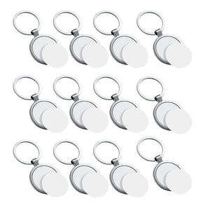 12 Pcs Sublimation Blank Keychain Metal Board Rings