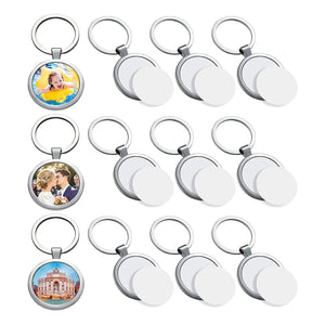 12 Pcs Sublimation Blank Keychain Metal Board Rings