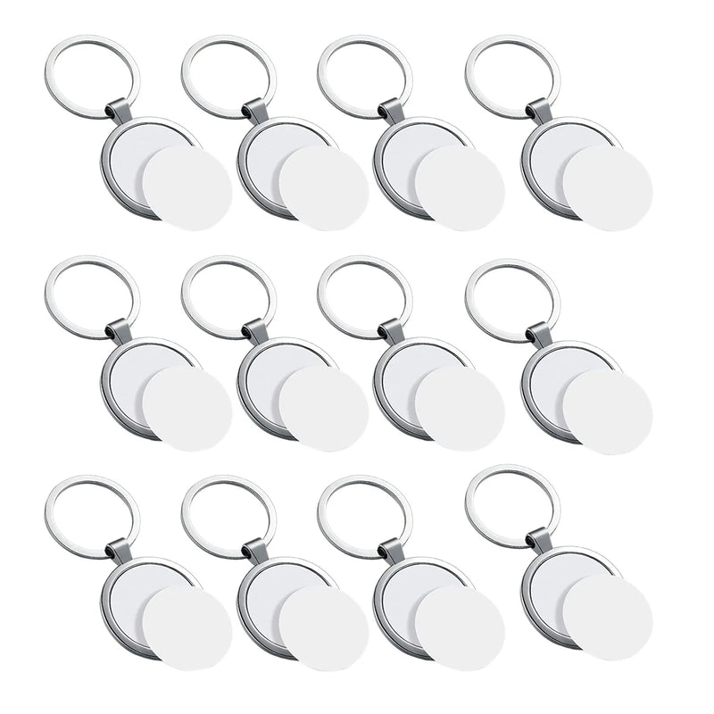 12 Pcs Sublimation Blank Keychain Metal Board Rings