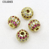 12 Pcs Zircon 6mm Ball shape charms Pendant Colorful zircon charm Jewelry Charms