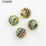 12 Pcs Zircon 6mm Ball shape charms Pendant Colorful zircon charm Jewelry Charms