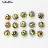 12 Pcs Zircon 6mm Ball shape charms Pendant Colorful zircon charm Jewelry Charms