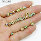 12 Pcs Zircon 6mm Ball shape charms Pendant Colorful zircon charm Jewelry Charms