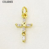 12 Pcs Zircon Pendant Charms Mix Shape Jewelry Accessory for Necklace Making