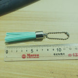 12 Pcs Silver Bead Leather Tassel Key Chain for Women's Bag Purse