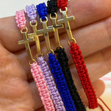 Simple Cross Hand Charms Bracelet Set for Couples Women