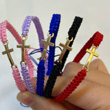Simple Cross Hand Charms Bracelet Set for Couples Women