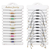 Colorful Natural Stone Bracelet Set Adjustable Rope Lucky Charm Bangles Gift