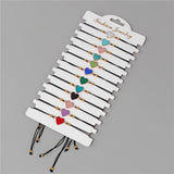 Colorful Natural Stone Bracelet Set Adjustable Rope Lucky Charm Bangles Gift