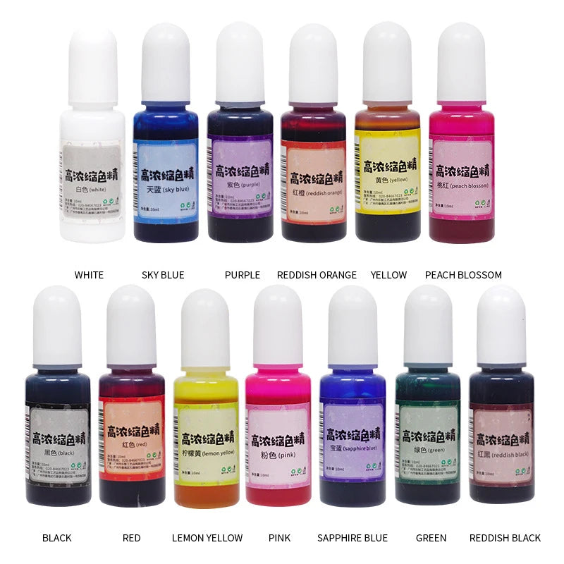 12 Pcs Resin Jewelry Craft DIY Crystal Epoxy Pigment Set