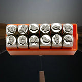 12 Pcs Pattern Punching Steel Stamping Letters Jewelry Tools