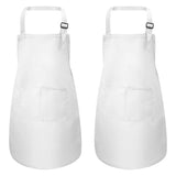Kids Apron and Chef Hat Set, Adjustable with Pockets (White, Ages 2-6)