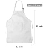 Kids Apron and Chef Hat Set, Adjustable with Pockets (White, Ages 2-6)