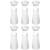 Kids Apron and Chef Hat Set, Adjustable with Pockets (White, Ages 2-6)