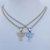 12 Piece Psychology Necklace Stainless Steel PSI Symbol Freud Pavlov