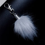 12 pcs Fluffy Faux Fox Tail Key Chain Pompon Key Holder Fur Pendant