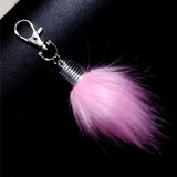 12 pcs Fluffy Faux Fox Tail Key Chain Pompon Key Holder Fur Pendant