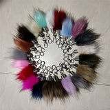 12 pcs Fluffy Faux Fox Tail Key Chain Pompon Key Holder Fur Pendant