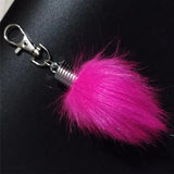 12 pcs Fluffy Faux Fox Tail Key Chain Pompon Key Holder Fur Pendant