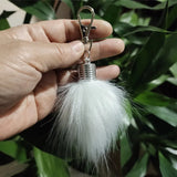 12 pcs Fluffy Faux Fox Tail Key Chain Pompon Key Holder Fur Pendant