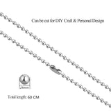 12 Pcs 24 Inch Stainless Steel Ball Chain 2.4mm for Army Dog Tag