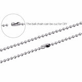 12 Pcs 24 Inch Stainless Steel Ball Chain 2.4mm for Army Dog Tag