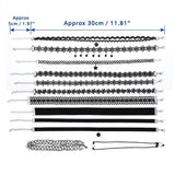 12-Piece Choker Necklace Set with Geometric Pendants