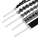 12-Piece Choker Necklace Set with Geometric Pendants
