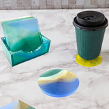 12-Piece Coaster Resin Molds Set with Storage Box for Epoxy Resin DIY Art Craft
