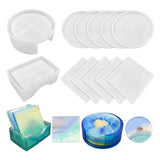 12-Piece Coaster Resin Molds Set with Storage Box for Epoxy Resin DIY Art Craft