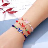Colorful Crystal Beads Butterfly Charm Bracelet Anklet
