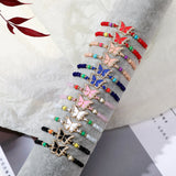 Colorful Crystal Beads Butterfly Charm Bracelet Anklet
