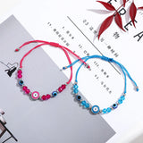 12 Colorful Crystal Evil Eye Beaded Charms Bracelets for Women