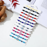 12 Colorful Crystal Evil Eye Beaded Charms Bracelets for Women