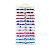 12 Colorful Crystal Evil Eye Beaded Charms Bracelets for Women