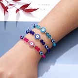 12 Colorful Crystal Evil Eye Beaded Charms Bracelets for Women
