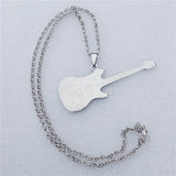 Electric Guitar Necklace Stainless Steel Pendant Men Boys Rock Roll Music