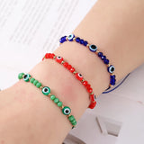 Evil Eye Bracelet Adjustable Rope Crystal Friendship Gift