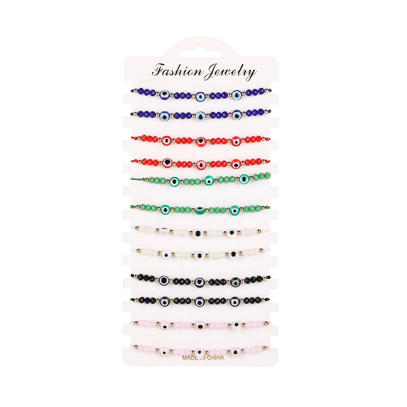 Evil Eye Bracelet Adjustable Rope Crystal Friendship Gift