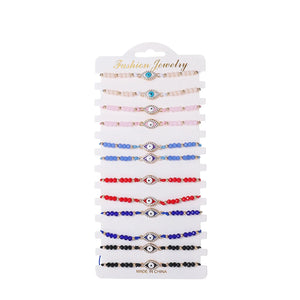 12-Piece Evil Eye Bracelet Set Luck Charm Bracelet for Women